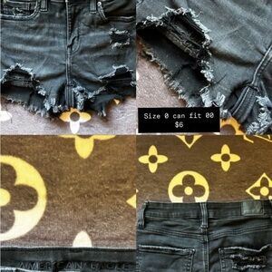 American Eagle Charcoal Distressed Denim Shorts